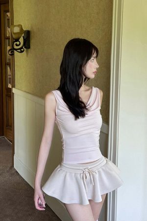 DreamyNerd Layered Ruffle Hem Mini Skirt