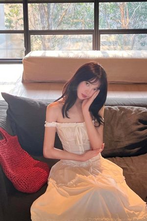 DreamyNerd Off-Shoulder Corset Maxi Dress with Tiered Ruffle Skirt