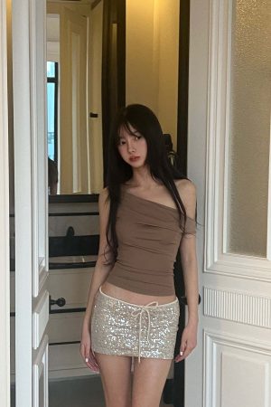 DreamyNerd Off-Shoulder Draped Knit Top