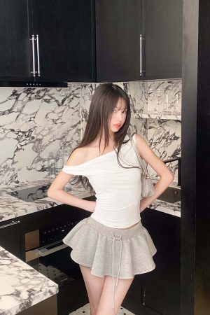 DreamyNerd Off-Shoulder Draped Knit Top