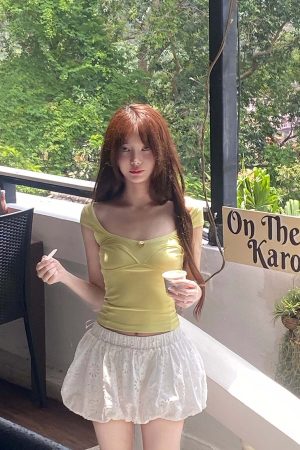 DreamyNerd Off-Shoulder Fitted Knit Top