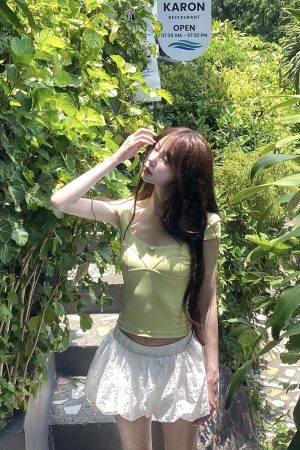 DreamyNerd Off-Shoulder Fitted Knit Top