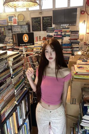 DreamyNerd Off-Shoulder Halter Knit Top