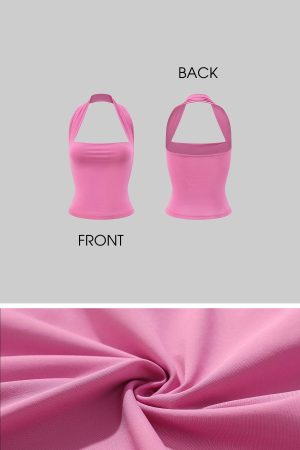 DreamyNerd Off-Shoulder Halter Knit Top