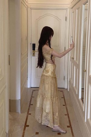 DreamyNerd Off-Shoulder Top & Tiered Skirt Set