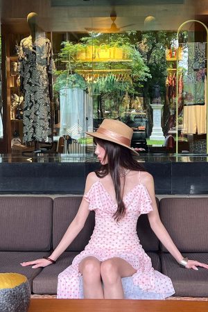 DreamyNerd Polka Dot Ruffle Mesh Midi Dress