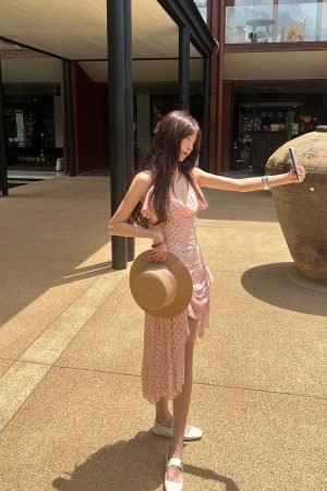 DreamyNerd Polka Dot Ruffle Mesh Midi Dress