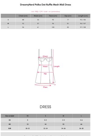 DreamyNerd Polka Dot Ruffle Mesh Midi Dress