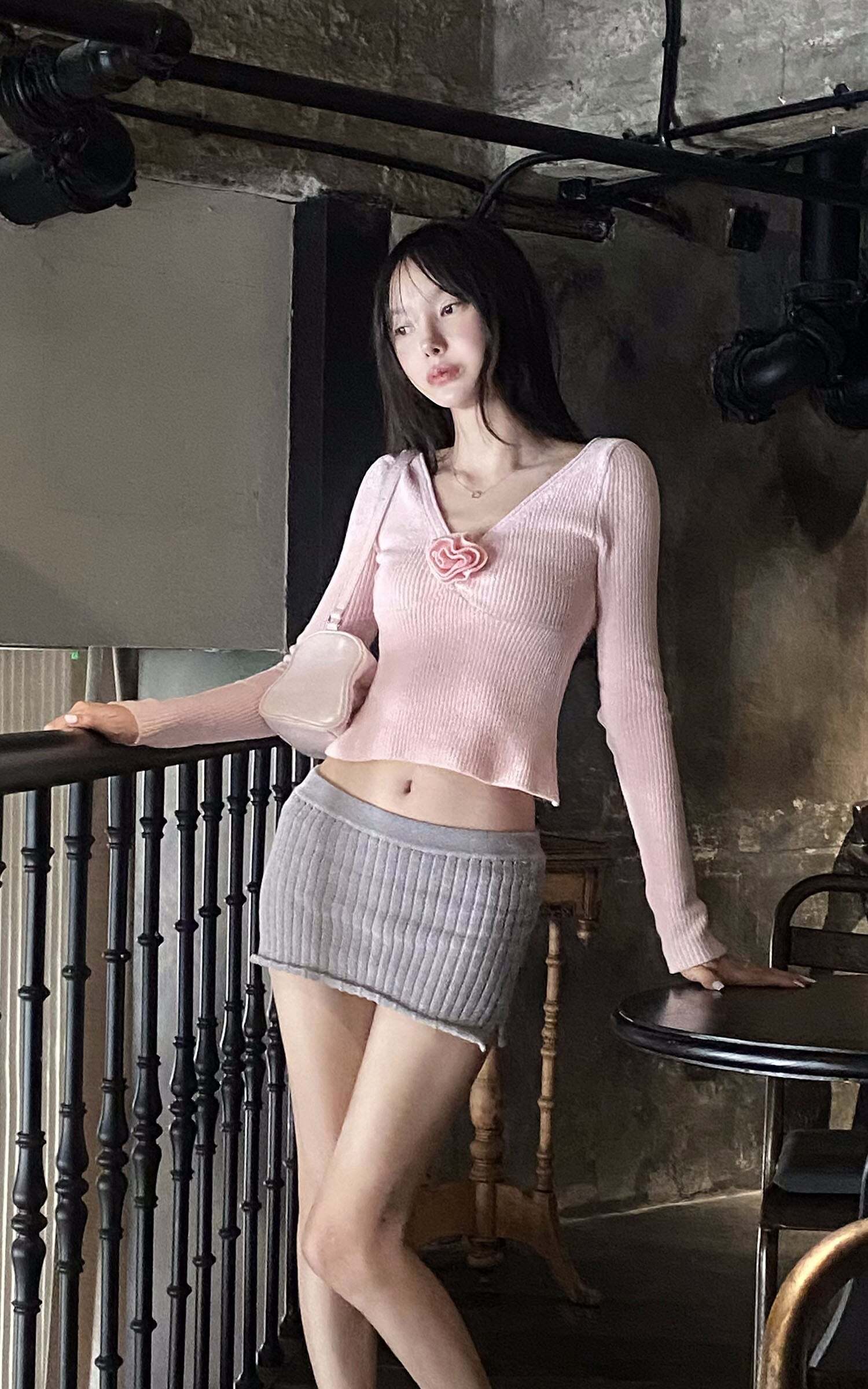 DreamyNerd Rosebud Knit Ribbed Top DreamyNerd Rosebud Knit Ribbed Top