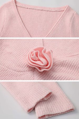 DreamyNerd Rosebud Knit Ribbed Top