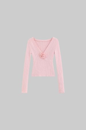 DreamyNerd Rosebud Knit Ribbed Top