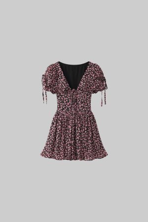 DreamyNerd Rosy Bloom Mini Dress