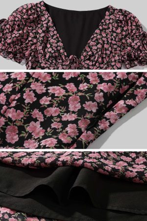 DreamyNerd Rosy Bloom Mini Dress