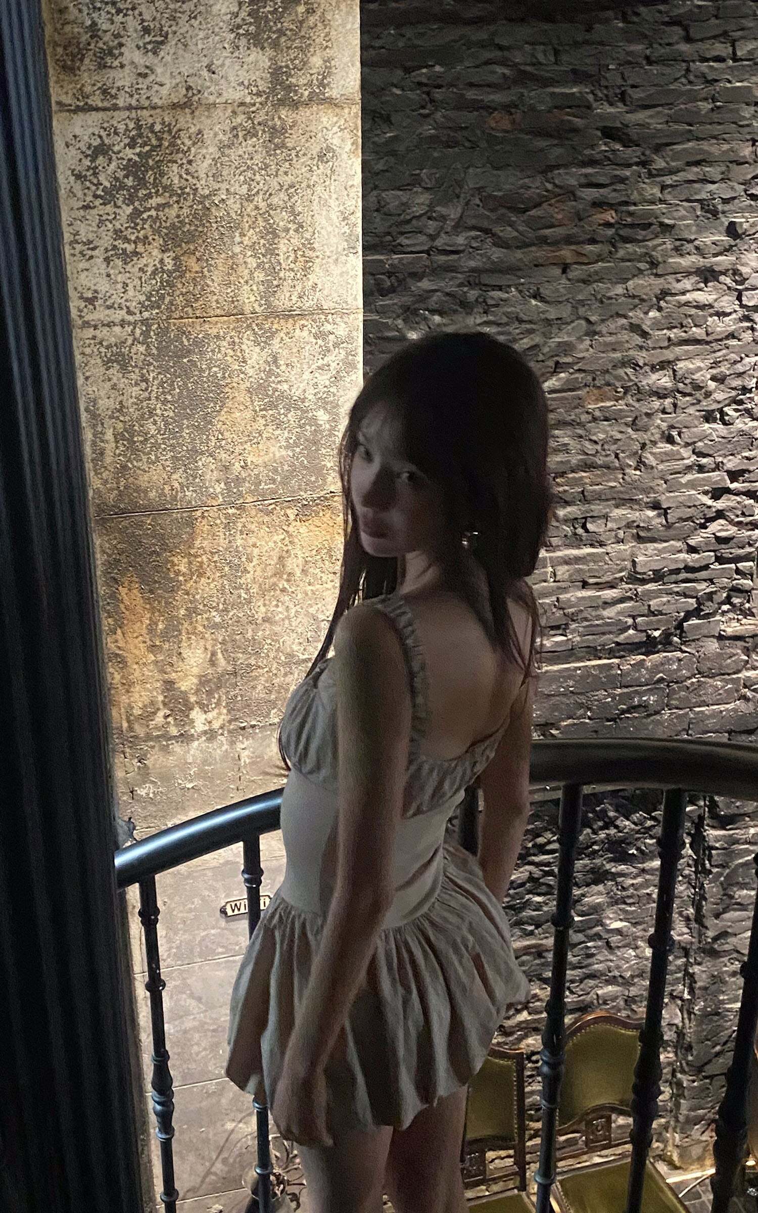 DreamyNerd Ruched Bubble Mini Dress in Champagne DreamyNerd Ruched Bubble Mini Dress in Champagne