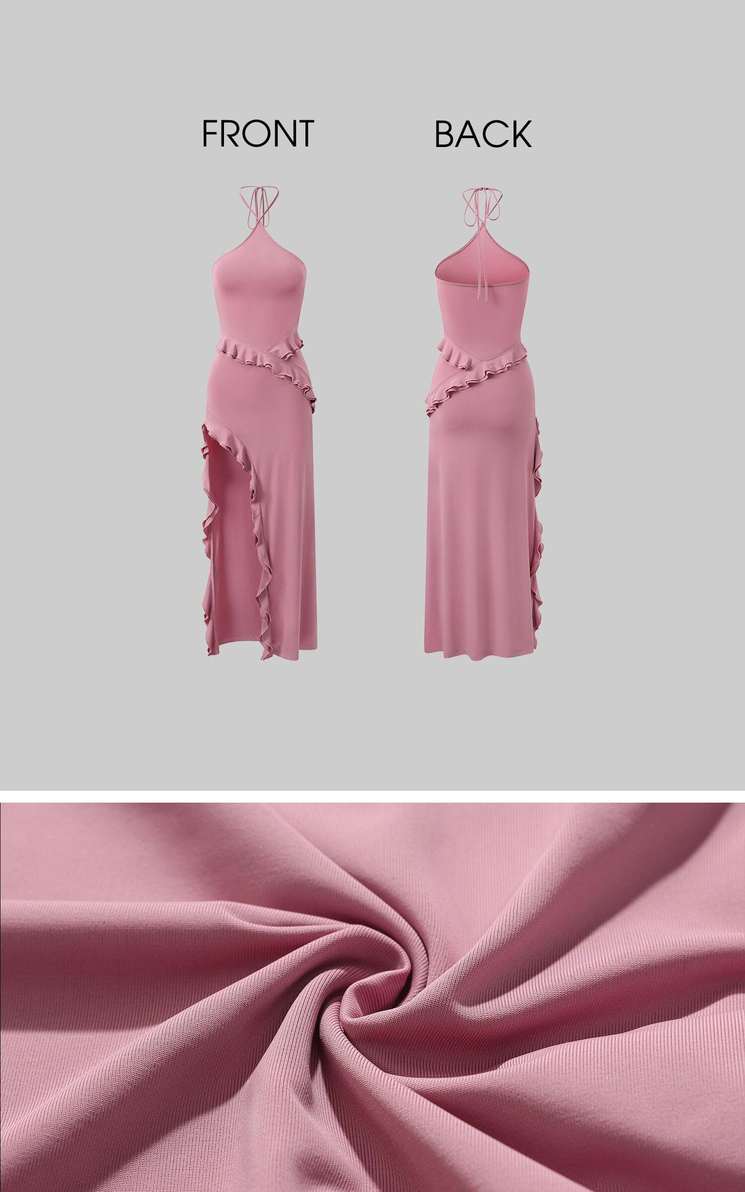 DreamyNerd Ruffle Cutout Halter Maxi Dress DreamyNerd Ruffle Cutout Halter Maxi Dress