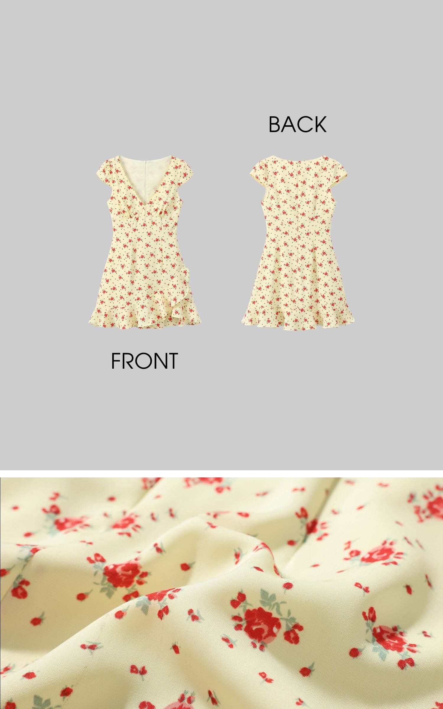 DreamyNerd Ruffle Hem Floral Mini Dress DreamyNerd Ruffle Hem Floral Mini Dress