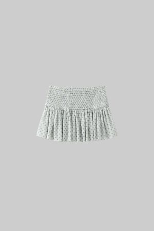 DreamyNerd Ruffled Dot Mesh Mini Skirt