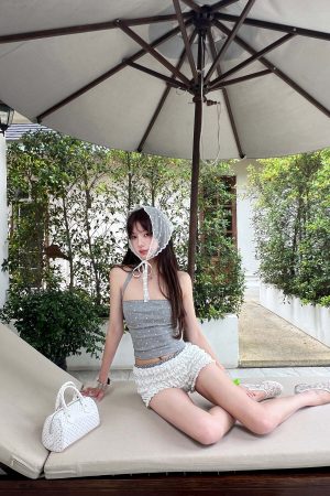 DreamyNerd Ruffled Knit Lounge Shorts