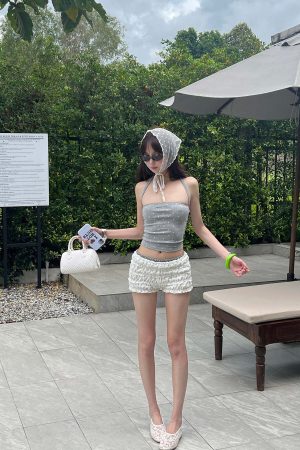 DreamyNerd Ruffled Knit Lounge Shorts