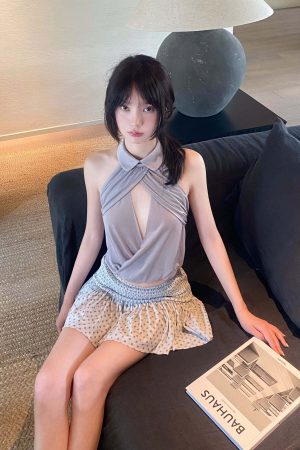 DreamyNerd Soft Halter Collar Top