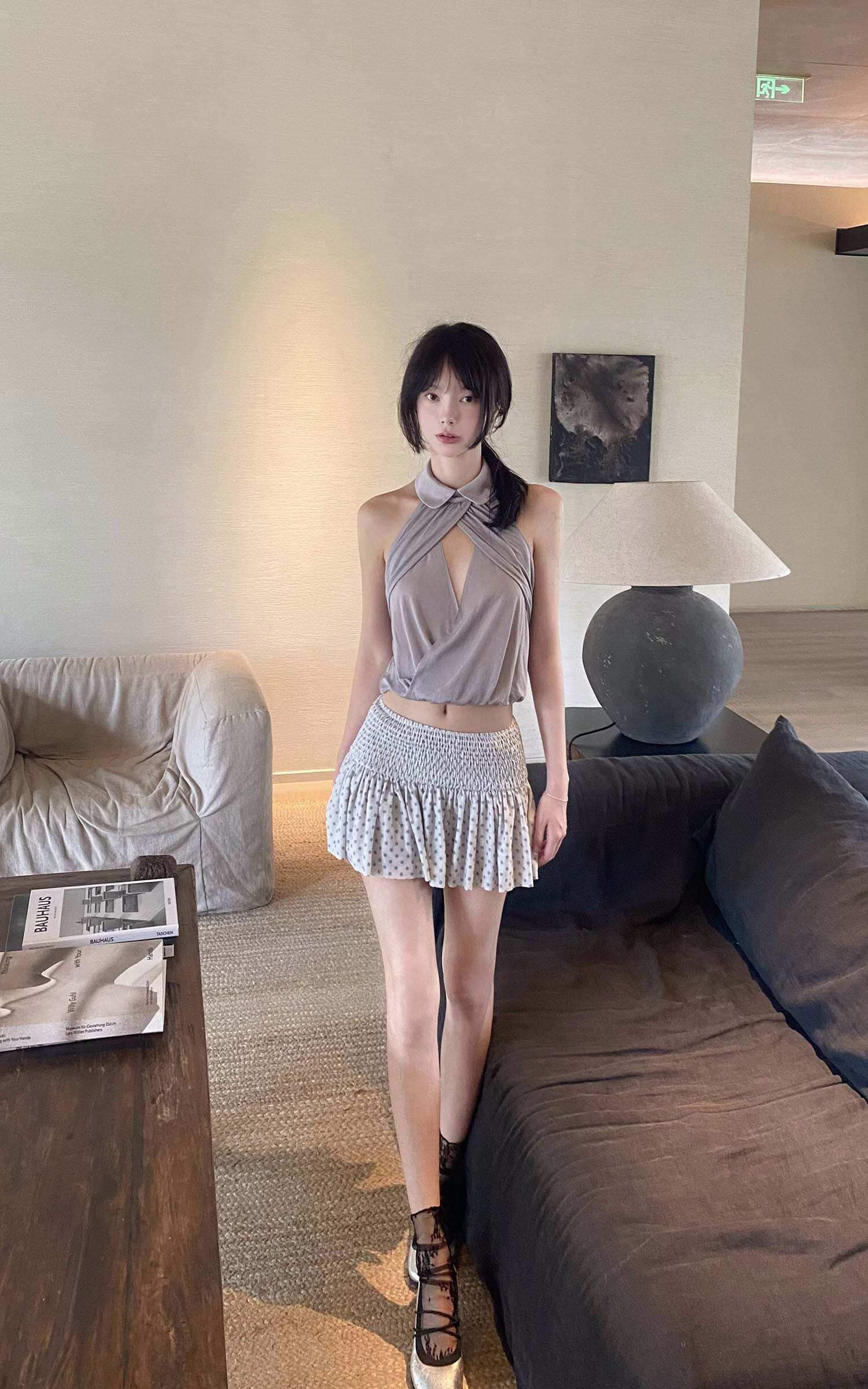 DreamyNerd Soft Halter Collar Top DreamyNerd Soft Halter Collar Top