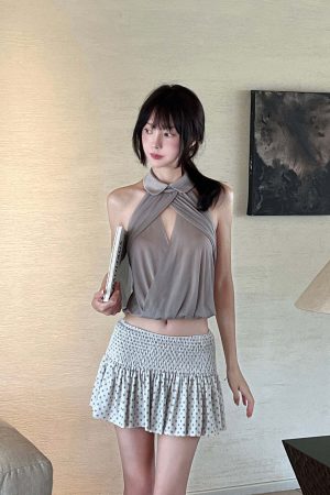 DreamyNerd Soft Halter Collar Top
