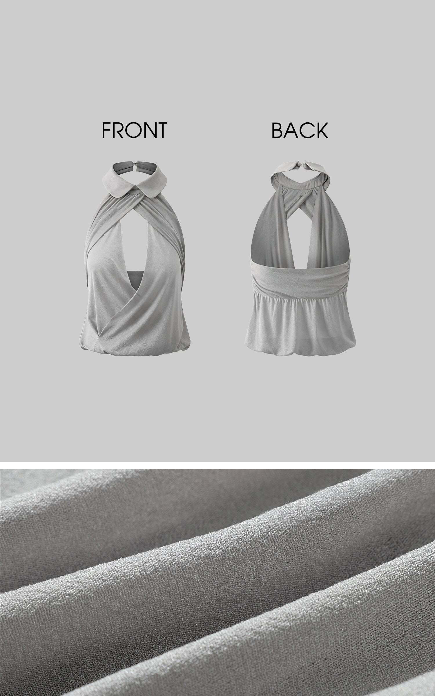 DreamyNerd Soft Halter Collar Top DreamyNerd Soft Halter Collar Top