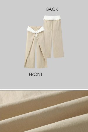 DreamyNerd Statement Ruffle-Waist Wide-Leg Layered Pants