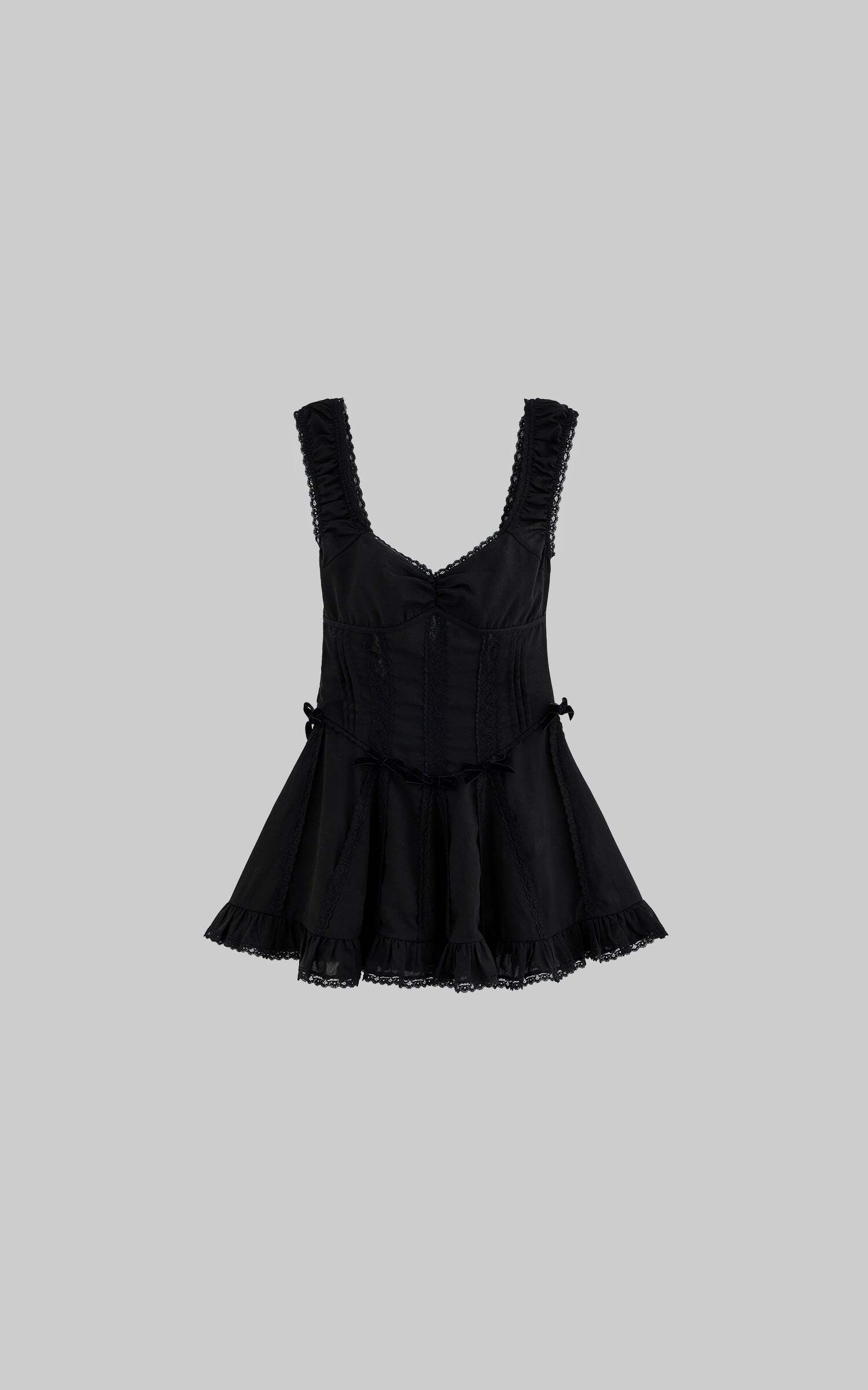 DreamyNerd Velvet Bow Lace Mini Dress DreamyNerd Velvet Bow Lace Mini Dress