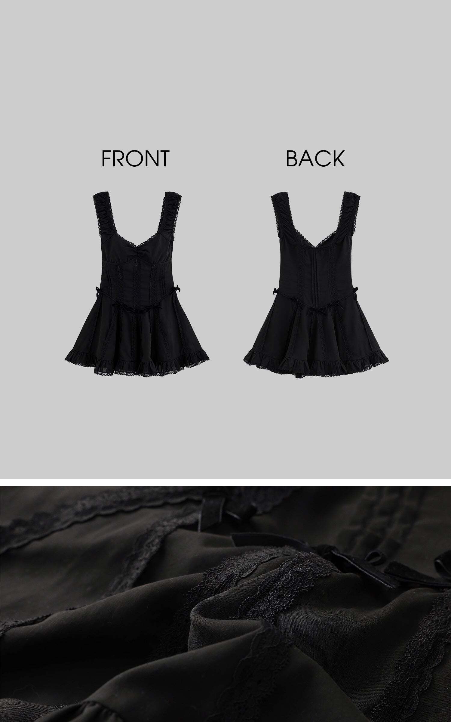 DreamyNerd Velvet Bow Lace Mini Dress DreamyNerd Velvet Bow Lace Mini Dress