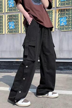 Elastic Waist Wide Leg Cargo Pants