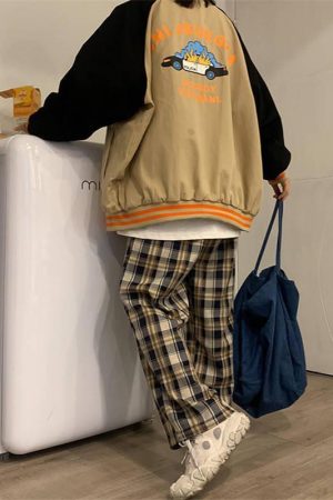 Elasticated Waist Checkered Sweatpants