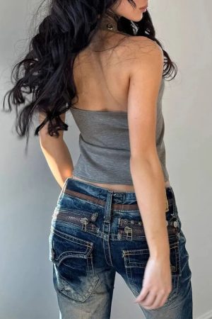 Eyelet Halter Neck Top