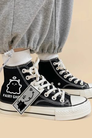 Fairy Ghost Lace Up Canvas Shoes