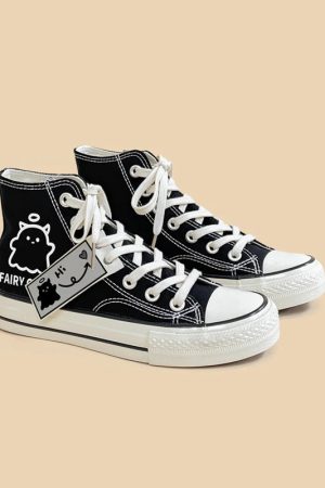 Fairy Ghost Lace Up Canvas Shoes
