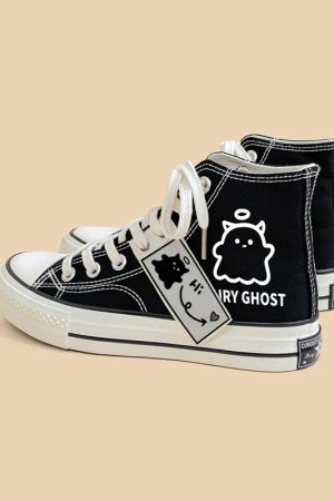 Fairy Ghost Lace Up Canvas Shoes