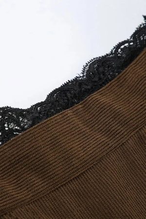 Fairy Grunge Corduroy Midi Skirt