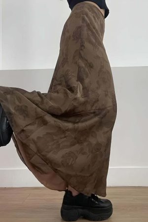 Fairy Grunge Floral Maxi Skirt