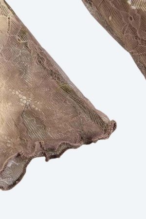 Fairy Grunge Floral Off Shoulder Lace Top