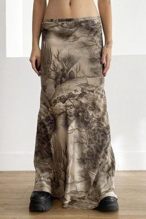 Fairy Grunge Forest Maxi Skirt