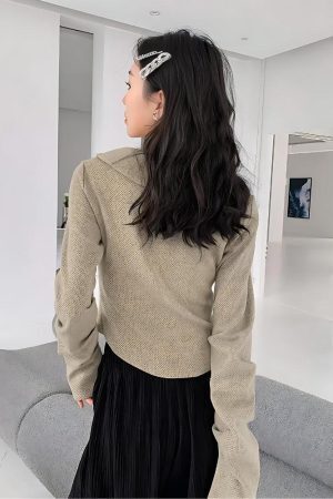 Fairy Grunge Lace Up Asymmetric Cardigan