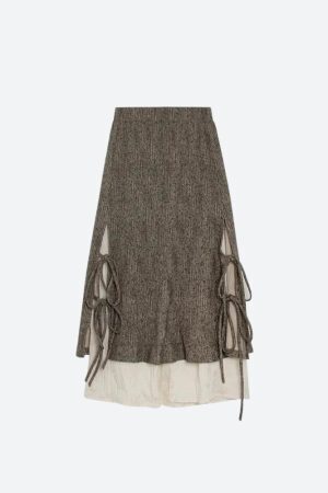 Fairy Grunge Lace Up Midi Skirt