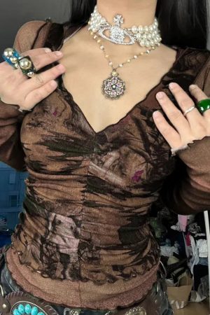 Fairy Grunge Mesh Sheer Top