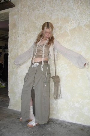 Fairy Grunge Ruffled Crop Cardigan