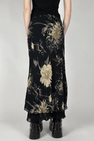 Fairycore Dark Fairy Midi Skirt