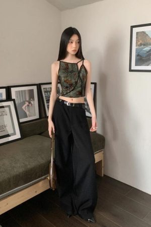 Fairycore Floral Asymmetric Top