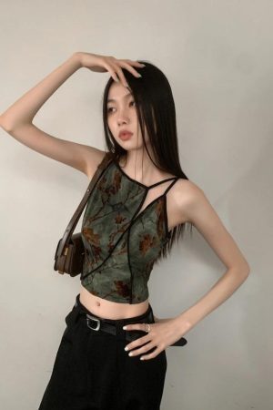 Fairycore Floral Asymmetric Top