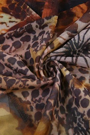 Fairycore Floral Mesh Top