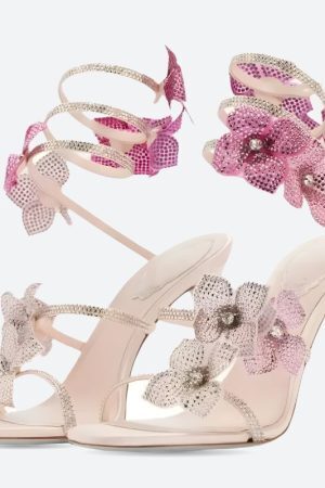 Fairycore Floral Rhinestone Heels