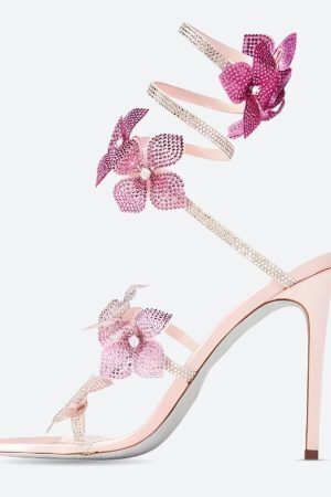 Fairycore Floral Rhinestone Heels